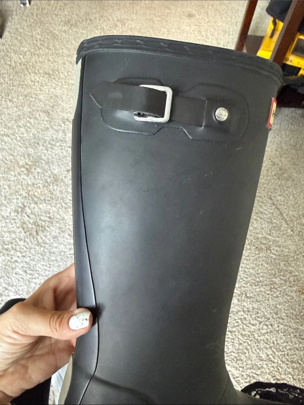 Hunter Black Mid-Calf Rubber Rain Boots